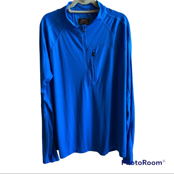Chemise Cabela's Guidewear GXII Homme XLT – Bleue, Ventilée, UPF 40, Manches Longues, Pêche